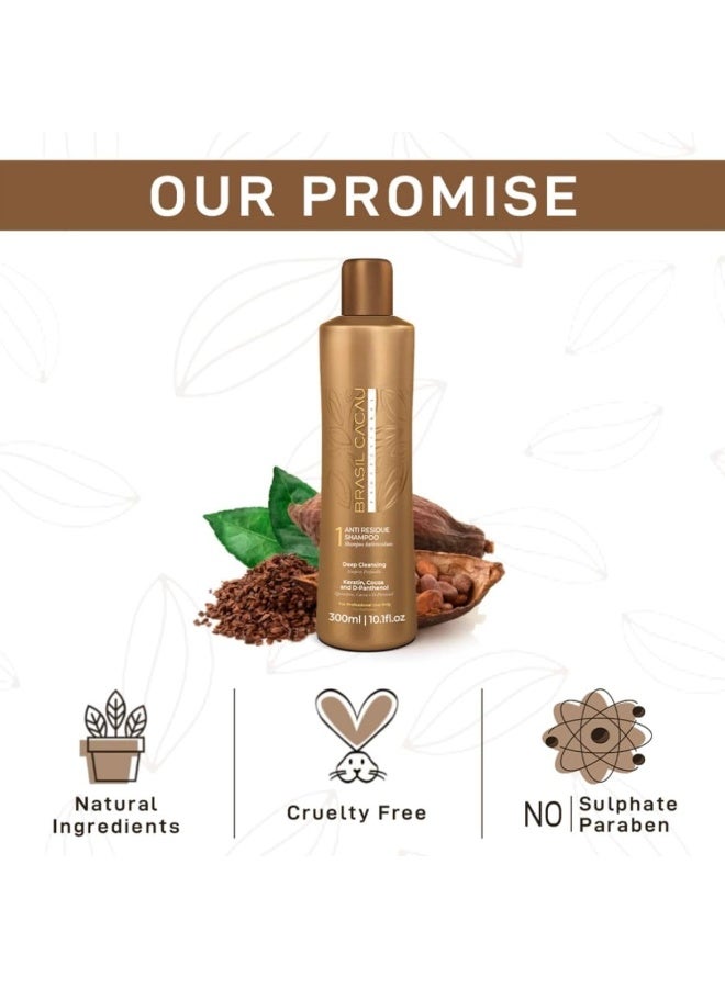 Cadiveu Original C. Anti Residue Hair Shampoo with Keratin, cocoa and d-panthenol for deep cleaning, freezy, dull, dry and damaged hairs, restores shine, softness and rejuvinates the hair - 300ml - Image 5