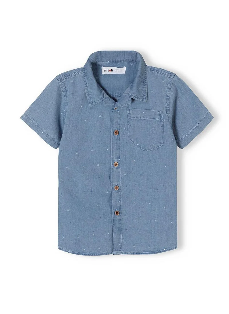 مينوتي Kids Boys  Printed Denim Shirt