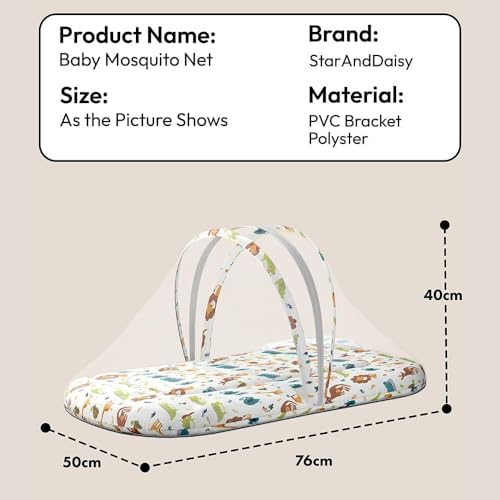StarAndDaisy 3 in 1 Baby Mosquito net for Sleeping - Newborn, Mosquito net for Baby/Kids -Soft and Comfortable Bed for 0-12 Months/Washable Cotton Design -Kangaroo Print - Image 2