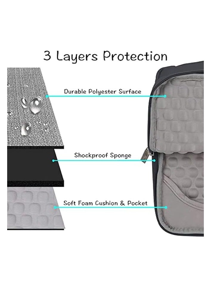 موسيسو حافظة كمبيوتر محمول متوافقة مع MacBook Air 15 بوصة M2 A2941 2023 / Pro 15 A1990 A1707، 15 Surface Laptop 5/4/3، Dell XPS 15، HP Stream 14، حقيبة بوليستر متعددة الوظائف، رمادي فضائي - Image 3