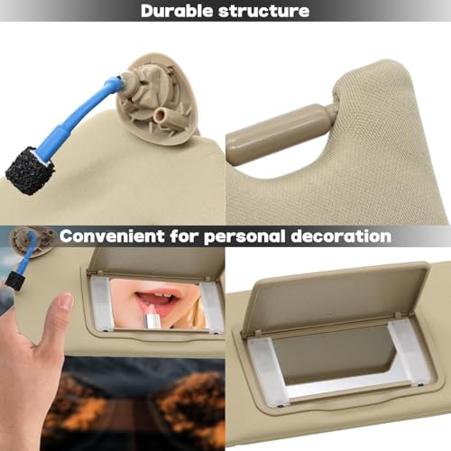 Yunnergo Sun Visor Beige Compatible with Accord 2008-2012 2013 2014 2015 2016 2017 83230-TA0-A91ZB 83230TA0A91ZB (Beige,A Pair Left+Right) - Image 3