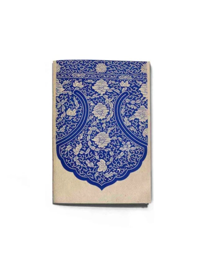 InkJection A5 Notebook& sketchbook: for writing and drawing, Ornament Blue Flourish design - Image 1
