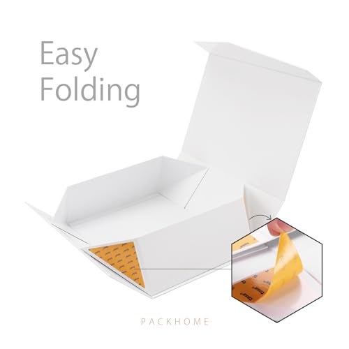 PACKHOME 6 Large Gift Boxes with Lids 13.5x9x4.1 Inches, Sturdy Collapsible Gift Boxes with Magnetic Closure (Glossy White) - Image 5