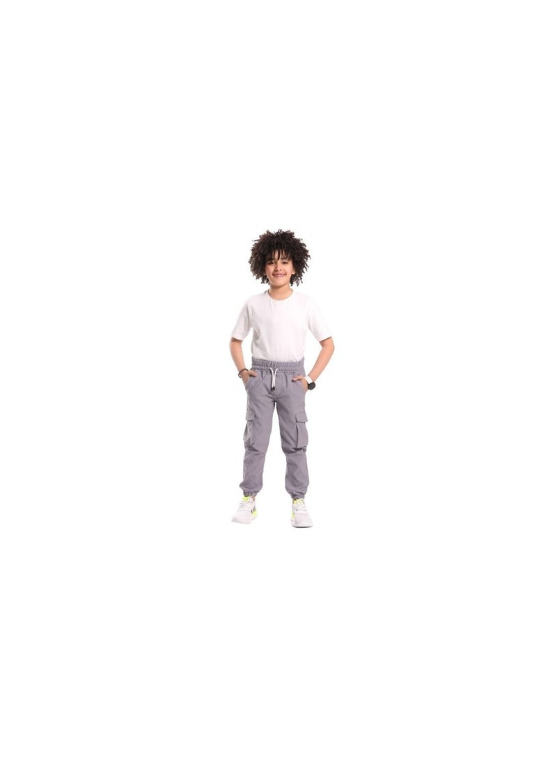 Cargo pants for boys, light gray 