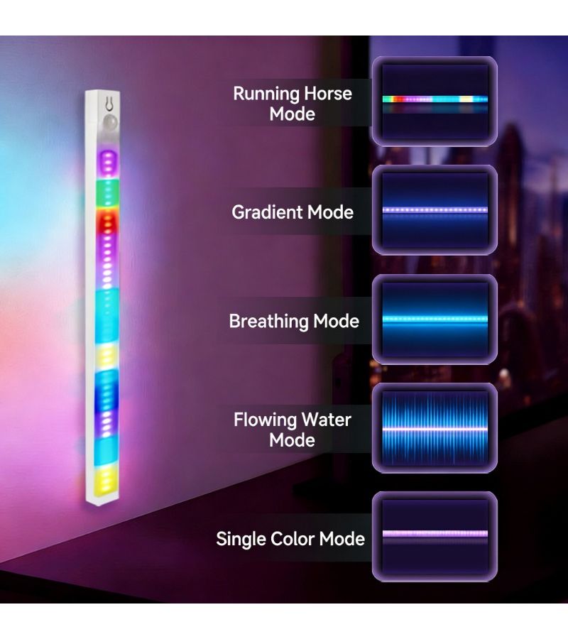 مصباح شريطي مغناطيسي طويل RGB بطول 50 سم، مصباح يعمل بالاستشعار البشري قابل للتعتيم للخزائن - Image 2