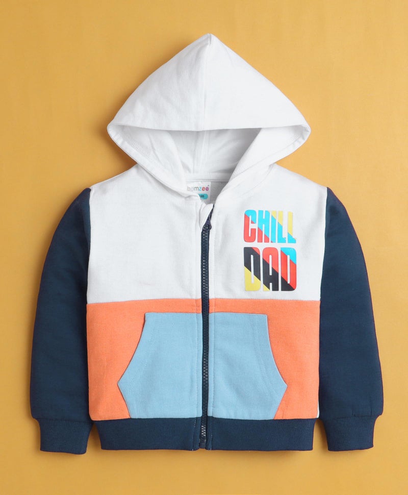 BUMZEE Boys Cotton Blend Full Sleeves Hooded Zipper Sweatshirt Multi - 5-6 Years (Peb10866H-mlt) Multicolour - Image 4
