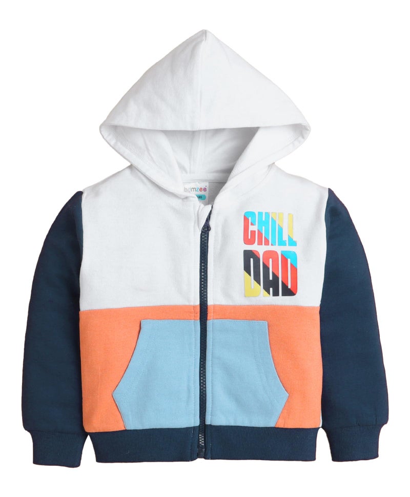 BUMZEE Boys Cotton Blend Full Sleeves Hooded Zipper Sweatshirt Multi - 5-6 Years (Peb10866H-mlt) Multicolour - Image 1
