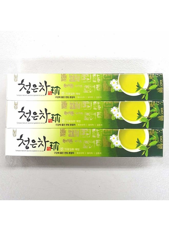 Aekyung 2080 شونغون تي معجون أسنان شاي الأعشاب عيادة الأسنان من العناية الفموية الكورية 4.58 أونصة/130 جرام × 3 - Image 2