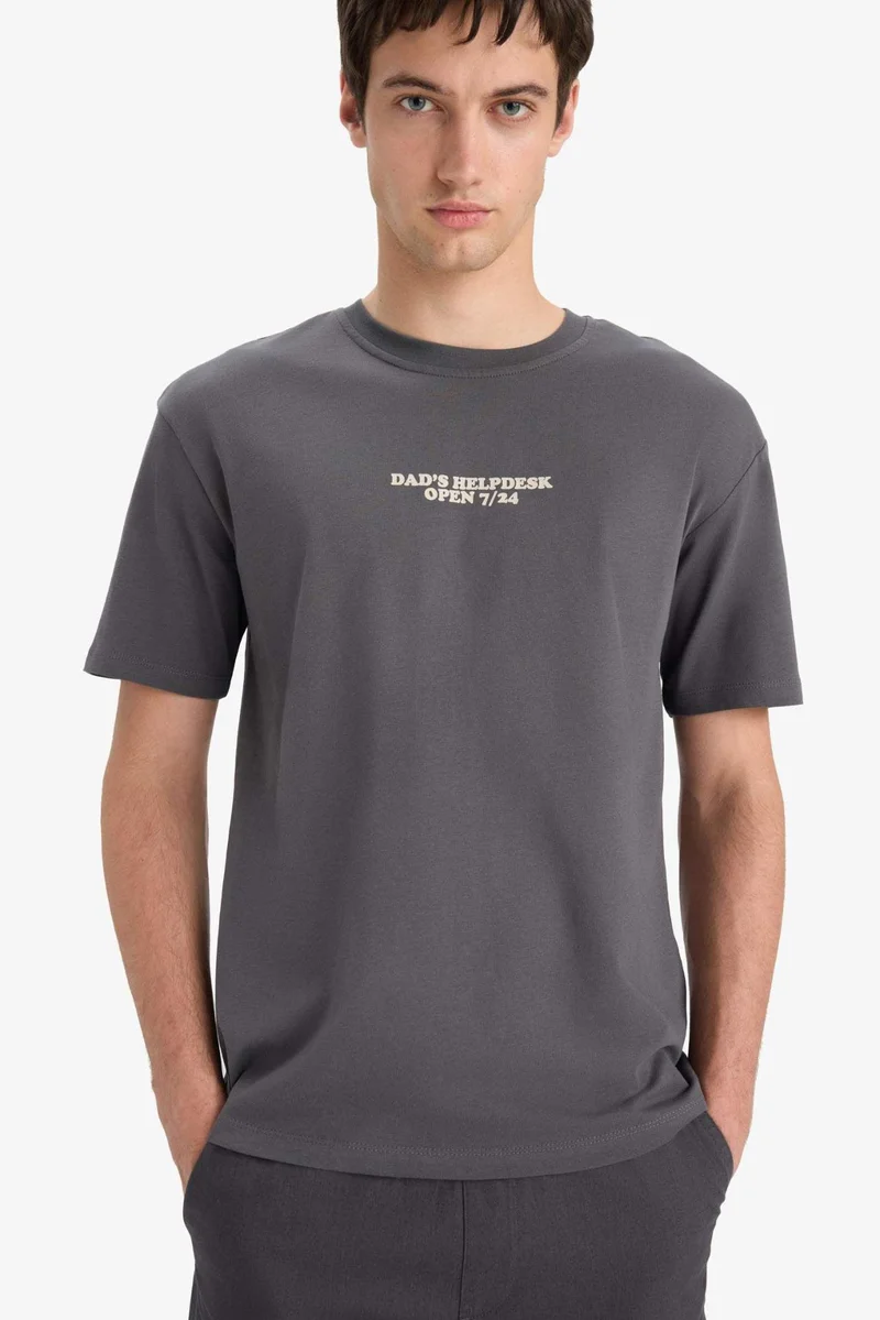 DeFacto Boxy Fit Crew Neck Short Sleeve T-Shirt