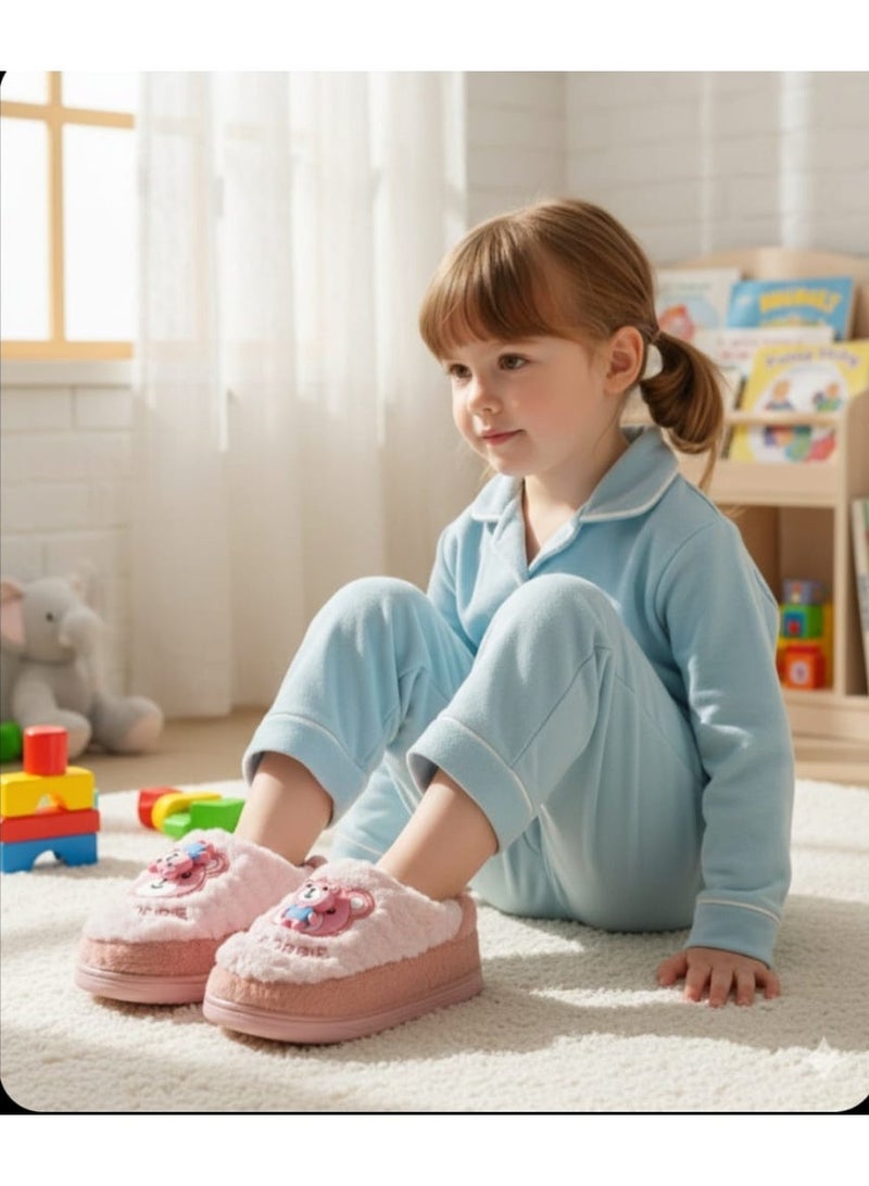 Cute Faux Fur Slippers for Kids – Comfortable, Warm, and Safe for Indoor Use - Size 26-27 - Image 2
