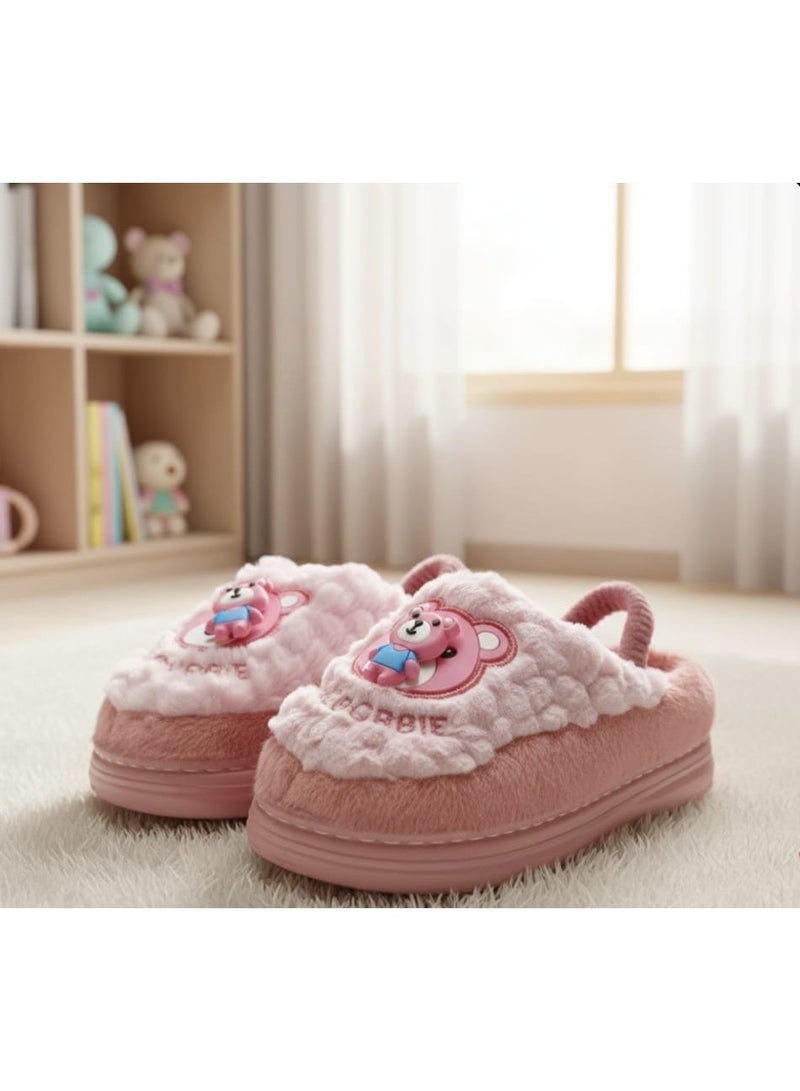 Cute Faux Fur Slippers for Kids – Comfortable, Warm, and Safe for Indoor Use - Size 26-27 - Image 1