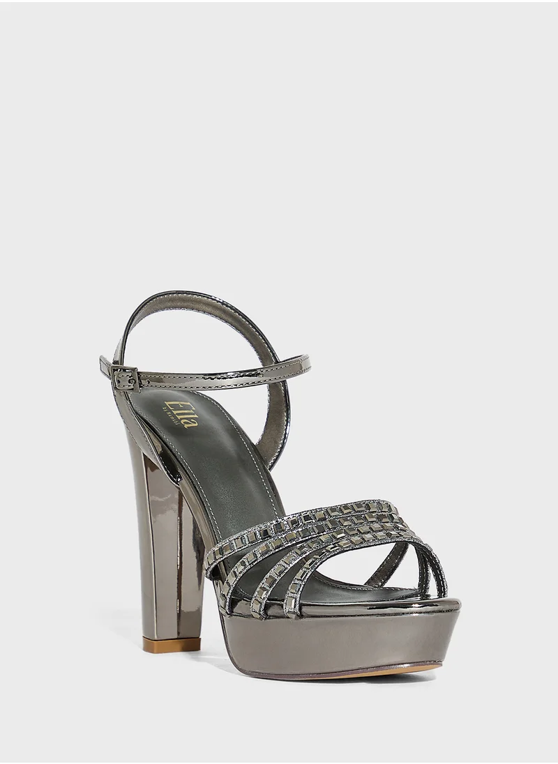 Ella Limited Edition Embellished Platform Block Heel Sandal