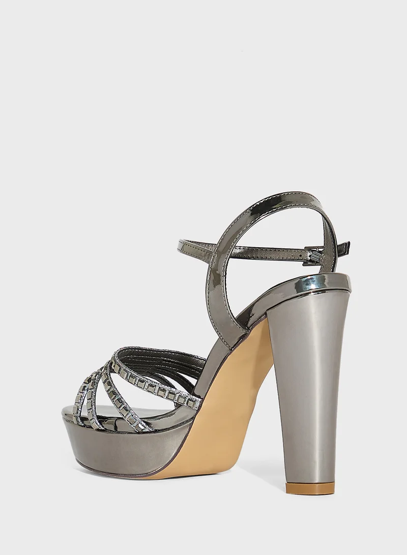 ايلا ليمتد اديشن Embellished Platform Block Heel Sandal