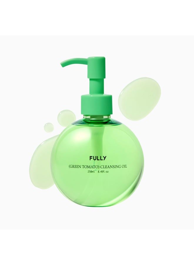 Fully Green Tomato Pore Cleansing Oil, Daily Oil Cleanser with BHA & Green Tomato for Makeup Removal, Sebum Control, Blackhead Removal for Sensitive Skin, Vegan Korean Skincare, 250ml - Image 1