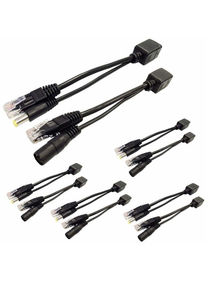 exgoofit 5 Pairs Passive PoE Injector and PoE Splitter Kit with 5.5x2.1 mm DC Connector RJ45 Power Over Ethernet - Image 1