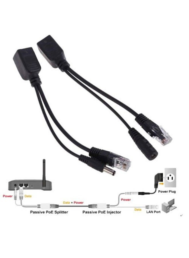 exgoofit 5 Pairs Passive PoE Injector and PoE Splitter Kit with 5.5x2.1 mm DC Connector RJ45 Power Over Ethernet - Image 4