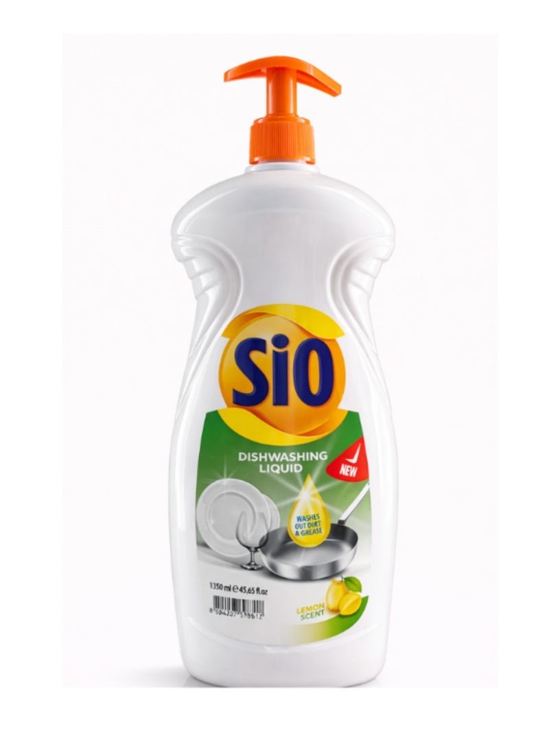 SIO Lemon Dishwashing Liquid 1350ml – Powerful Grease Removal with Fresh Lemon Scent - Image 2