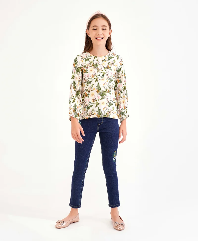 Primo Gino Primo Gino Full Sleeves All Over Print Top - Green