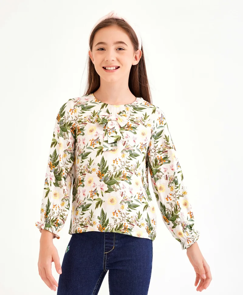 Primo Gino Primo Gino Full Sleeves All Over Print Top - Green