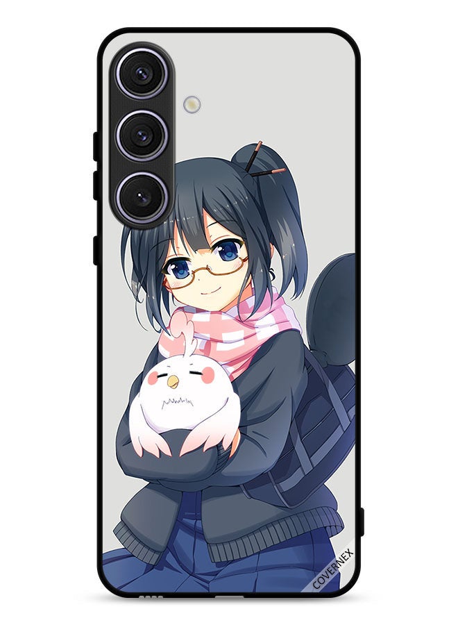 Covernex غطاء واقي لهاتف سامسونج جالاكسي S25 FE فن الفتاة التي تحمل حيوان أليف - Image 1