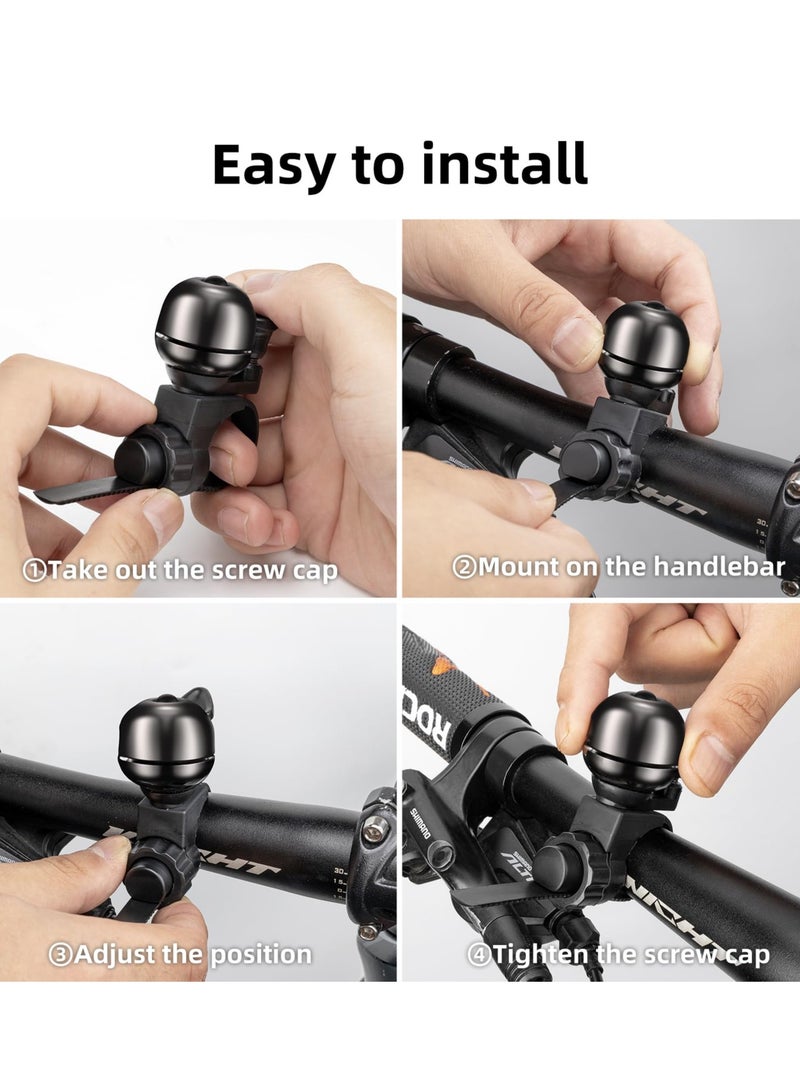 SOLARAE Classic Bike Bell with Loud Sound, Mountain Bike MTB Bell for 0.82-0.86in and 21-22mm Handlebars, Clear Ring Bell for Adults and Riders - Image 4