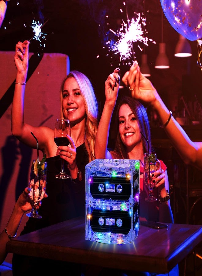 Relaxweex 4 Sets 80s 90s Glowing Cassette Tape Bucket Centerpiece 80s Party Supplies 90s Theme Birthday Party Favor Light Decoration for Music Theme Retro Hip Hop 1980 1990 Event - Image 4
