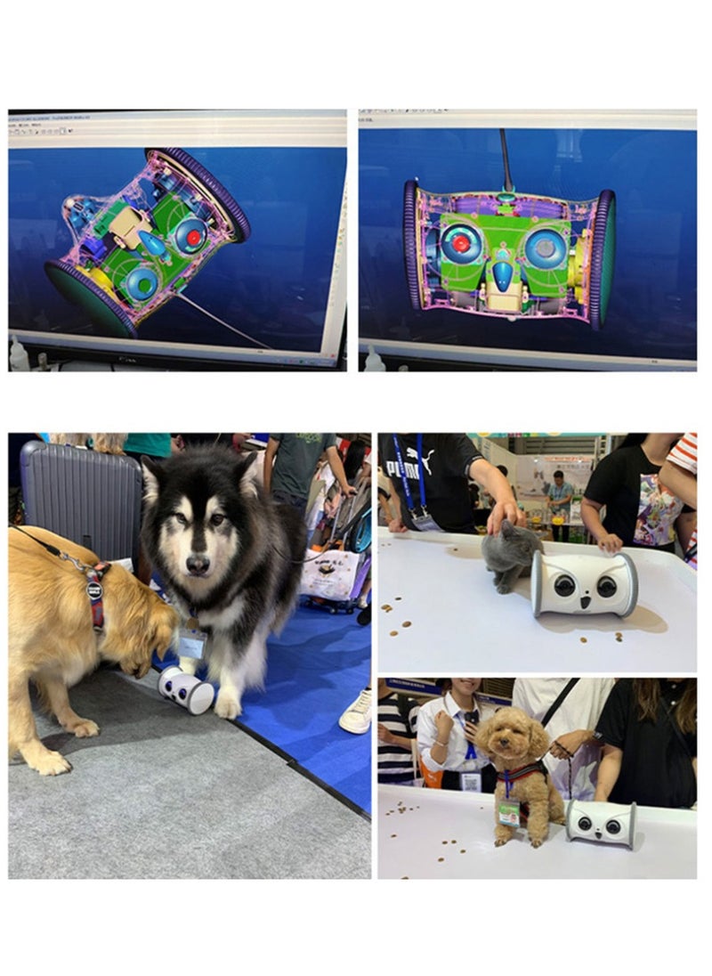 SKYMEE - Owl Robot with Camera and Pet Treat Dispenser Both Ways Communication to Pets Suitalbe for Dogs and Cats Owner Mobile Control via Phone APP Movable Camera HD and Night Vision - Image 1