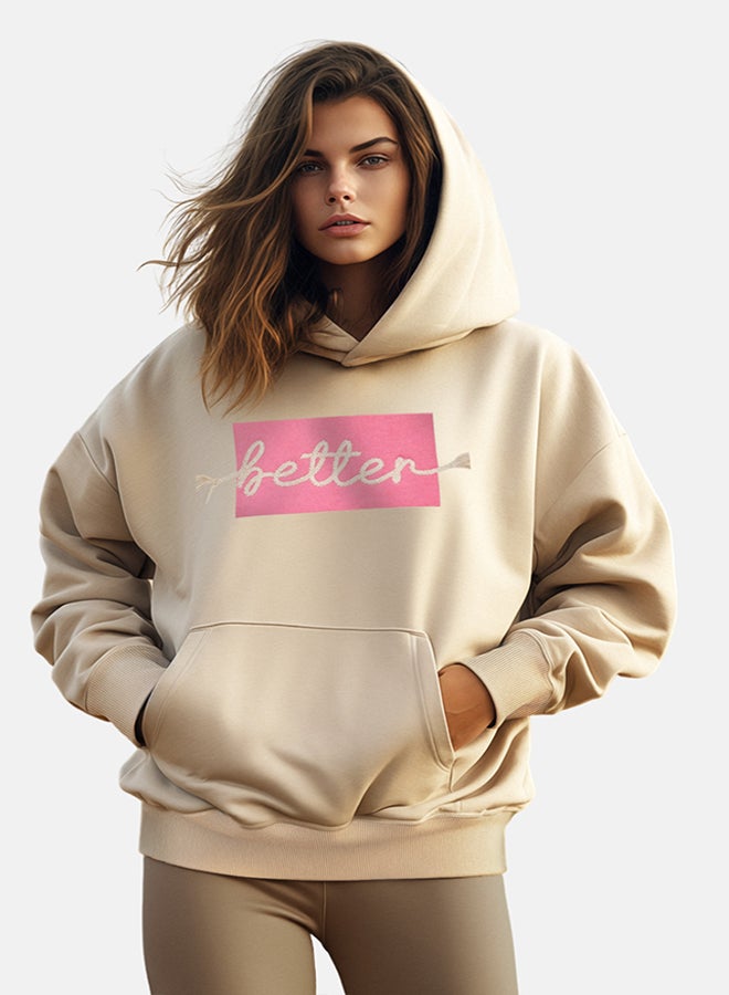 trendyol Stone Thick Fleece Inside, Embroidery Oversized/Wide Fit Hoodie, Knitted Sweatshirt with Pocket TWOAW22SW1855. - Image 1