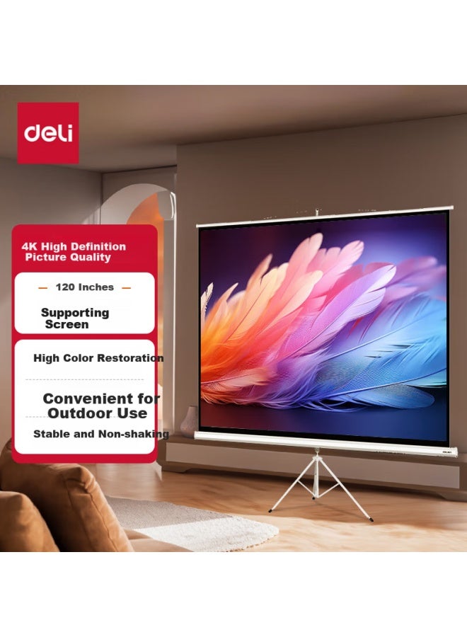 Deli 120-inch 4:3 Tripod Projection Screen For Nut, Xgimi, Dangbei, Xiaomi Projectors, Projector Screen 50494 - Image 1