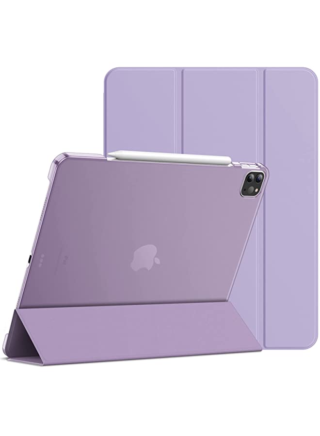 Jetech Case for iPad Pro 12.9-Inch (6th/5th Generation, 2022/2021 Model), Slim Stand Hard Back Shell Smart Cover with Auto Wake/Sleep (Light Purple) - Image 1