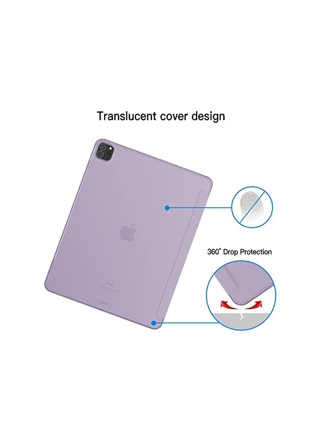 Jetech Case for iPad Pro 12.9-Inch (6th/5th Generation, 2022/2021 Model), Slim Stand Hard Back Shell Smart Cover with Auto Wake/Sleep (Light Purple) - Image 3