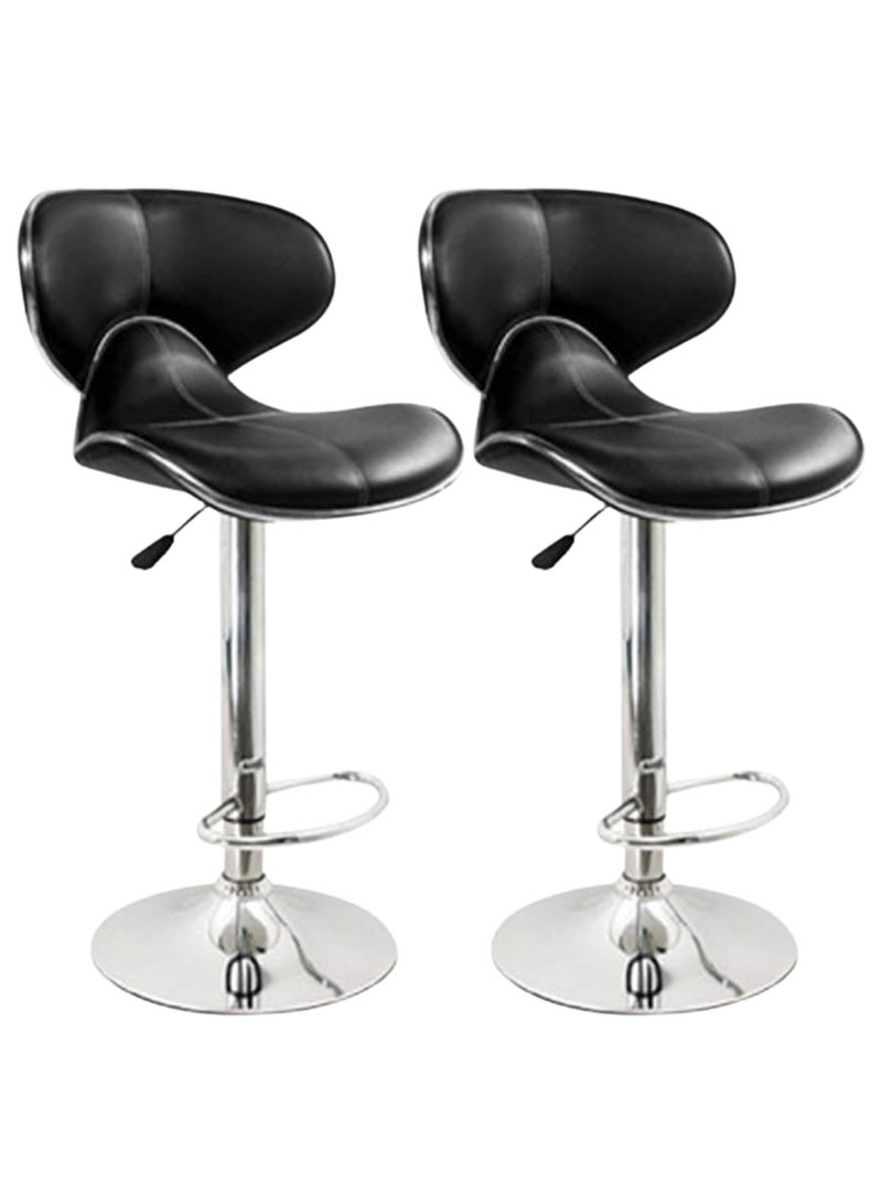 بكسل للأثاث مجموعة 2 كرسي بار من بكسل الأثاث قابل للتعديل بتصميم عصري ونمط دوار من الجلد لمطبخ المنزل بمسند للظهر والقدمين - Image 1