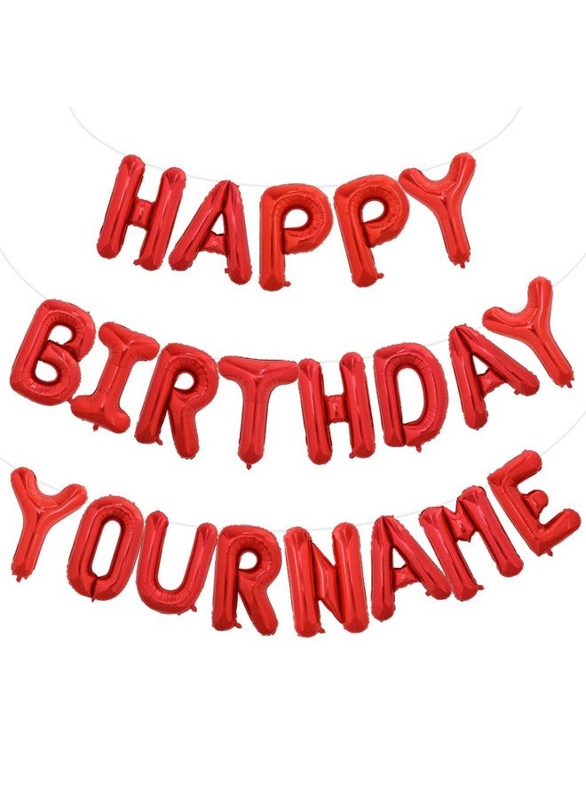 TONIFUL 65 Pcs 16 Inch Red Happy Birthday Balloons and 2 Sets A-Z Foil Letters Balloons DIY Personalized Phrase Banner for Birthday Celebration Halloween Thanksgiving Christmas Party Decorations - Image 1