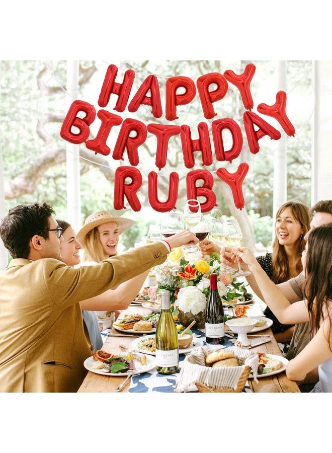 TONIFUL 65 Pcs 16 Inch Red Happy Birthday Balloons and 2 Sets A-Z Foil Letters Balloons DIY Personalized Phrase Banner for Birthday Celebration Halloween Thanksgiving Christmas Party Decorations - Image 4