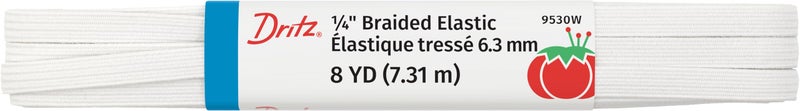 Dritz Braided Elastic 1/4'X8yd-White - Image 1