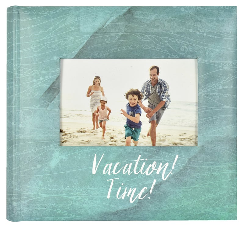 MCS Vacation Time Photo Album Holds 200 4x6 Photos with Memo Space, Blue Cover, Clear Side-Loading Pockets â€“ Travel Scrapbook Style Memory Book for Trips, Adventures & Family Getaways - Image 1