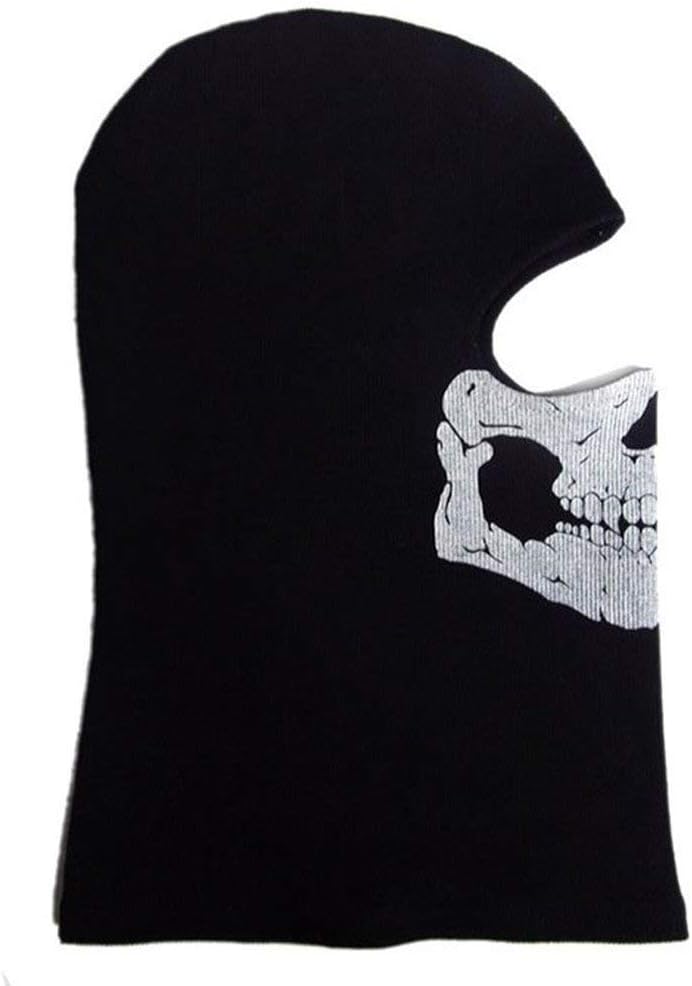 Aikuer Black Balaclava Ghosts Skull Full Face Mask, Windproof Ski Motorcycle Face Masks Tactical Balaclava Hood for Men Women Youth Halloween Cosplay Outdoor Sport Cycling Skiing Hiking - Image 2