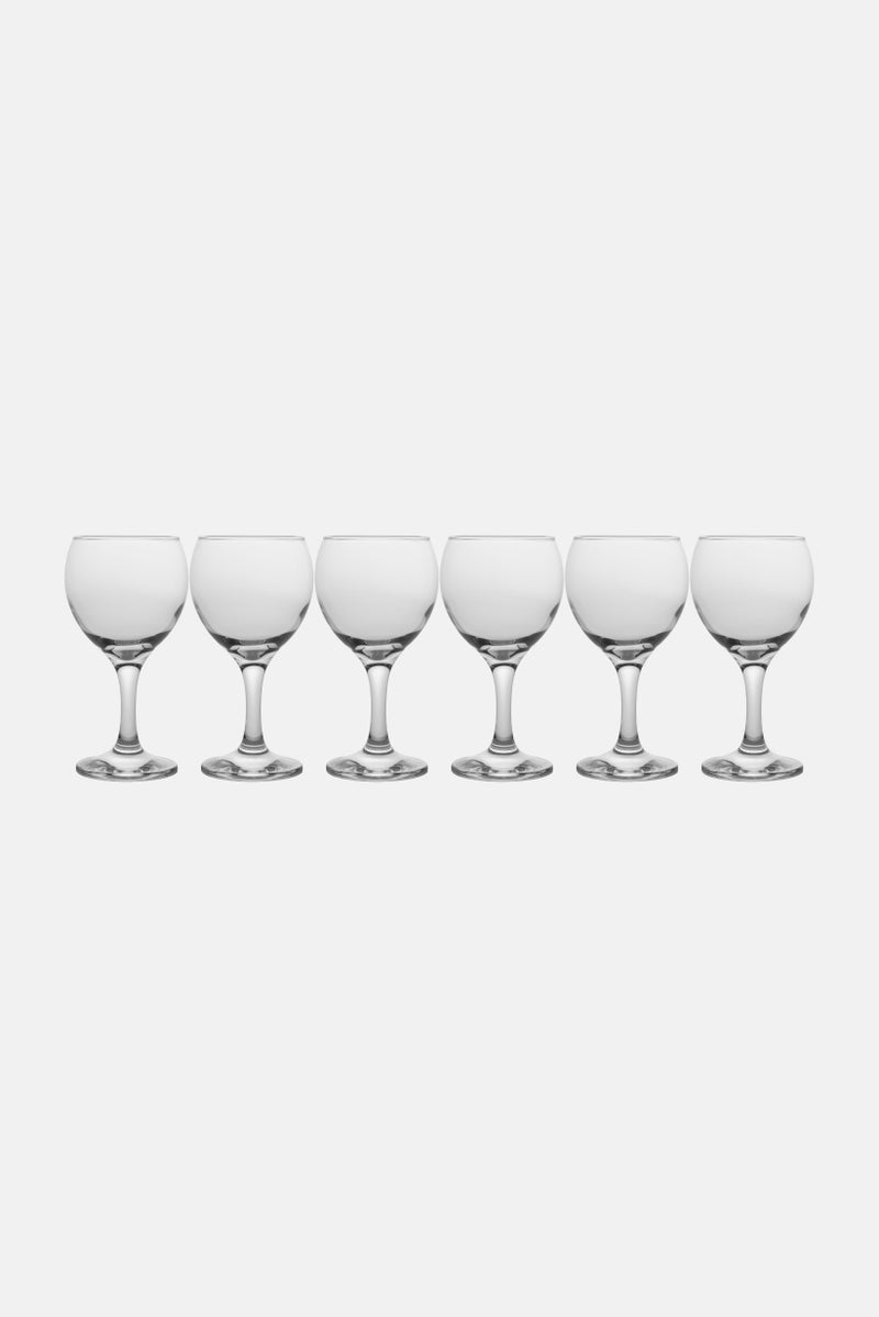 LAV 6 Pieces Misket Wine Glass 210ml, Transparent - Image 1