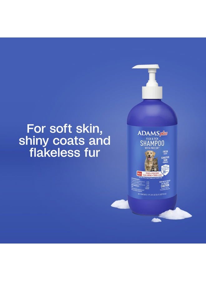 ADAMS Plus Flea & Tick Shampoo with Precor for Cats, Kittens, Dogs & Puppies Over 12 Weeks Of Age |Sensitive Skin Flea Treatment |Kills Adult Fleas, Flea Eggs, Ticks, and Lice |24 Oz, Pump Included - Image 5