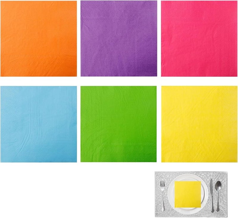 120 Pcs 2 Ply Cocktail Napkins 6 Colors 4 9x4 9 Inch Disposable Paper Napkins For Party Wedding Birthday - Image 2