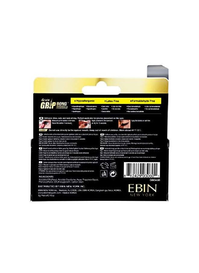 EBIN NEW YORK Grip Bond Eyelash Adhesive (Paddle Type Black/Dries Dark 0.18 Oz) | Hypoallergenic Latex Free Formaldehyde Free Lasts All Day Ideal For Sensitive Skins  - Image 4