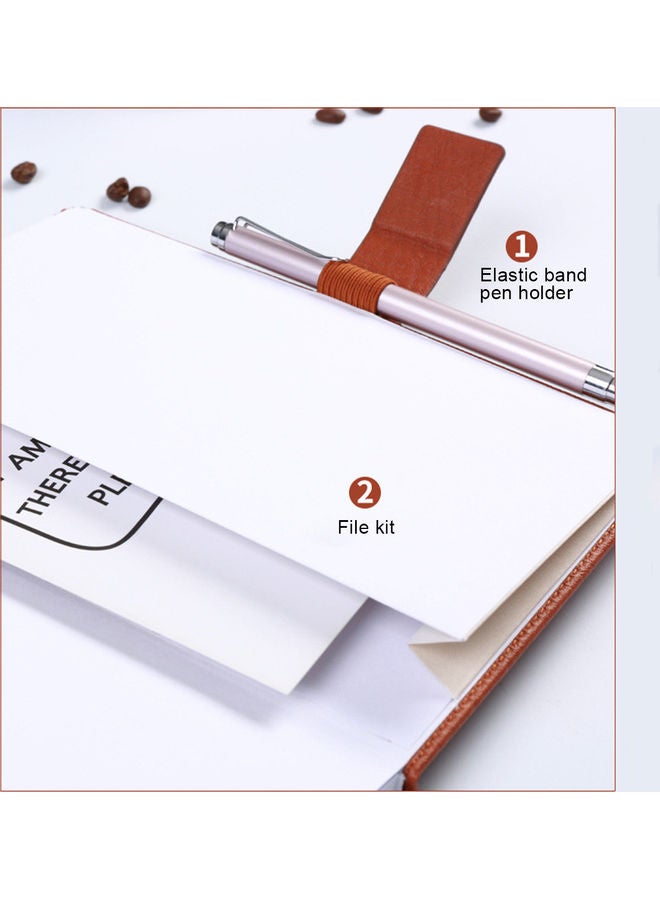 NIBEMINENT Self-Filling Plan Daily/Monthly Notebook- 128 Sheets Brown - Image 2