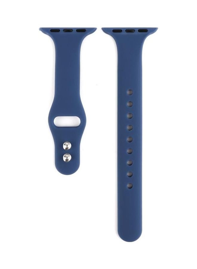 NIBEMINENT Replacement Watchband for Apple Watch 5/4/3/2/1 42/44mm Navy Blue - Image 2