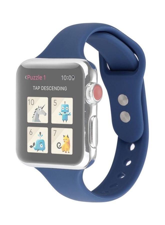 NIBEMINENT Replacement Watchband for Apple Watch 5/4/3/2/1 42/44mm Navy Blue - Image 1