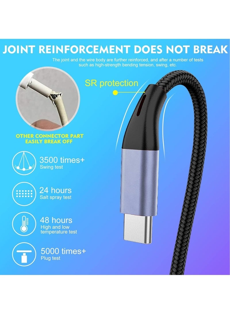 JAJEEK "3-in-1 USB Phone Charger Cable – 5A Fast Charging Braided Nylon Cord" - Image 4