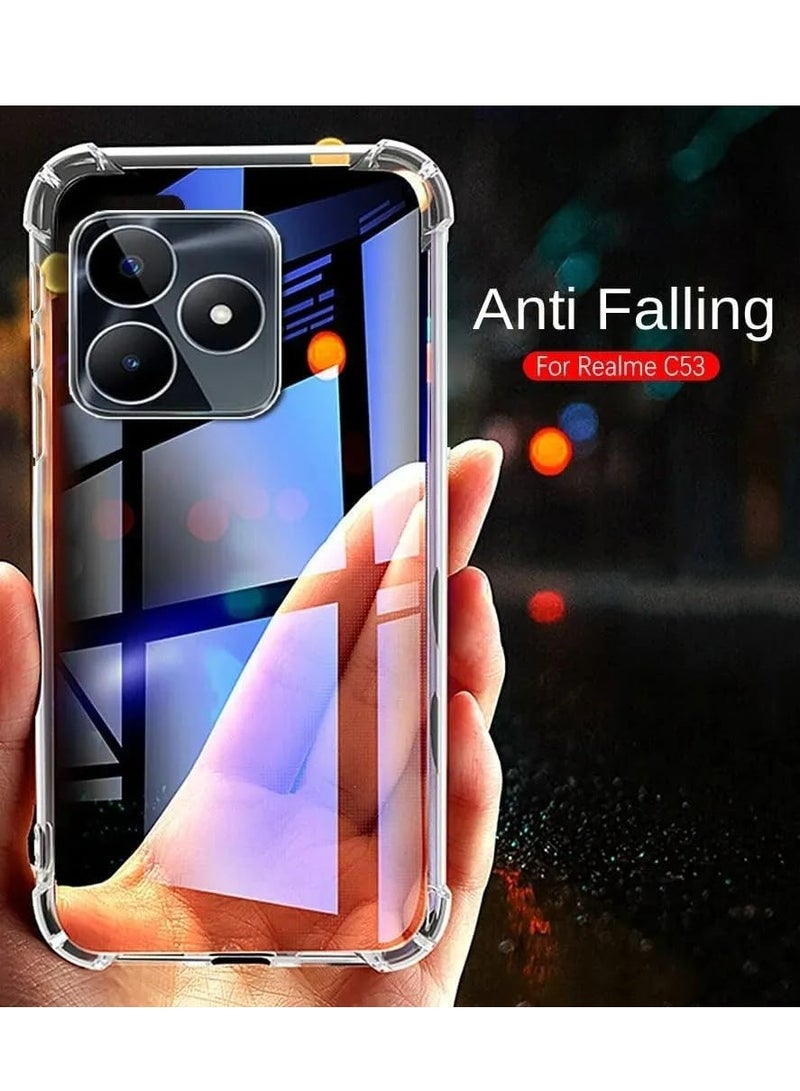 تين تك جراب شفاف بزوايا مضادة للصدمات من البولي يوريثين المقاوم للحرارة لموبايل ريلمي- Realme C53 / C53  من تين تك – شفاف - Image 3