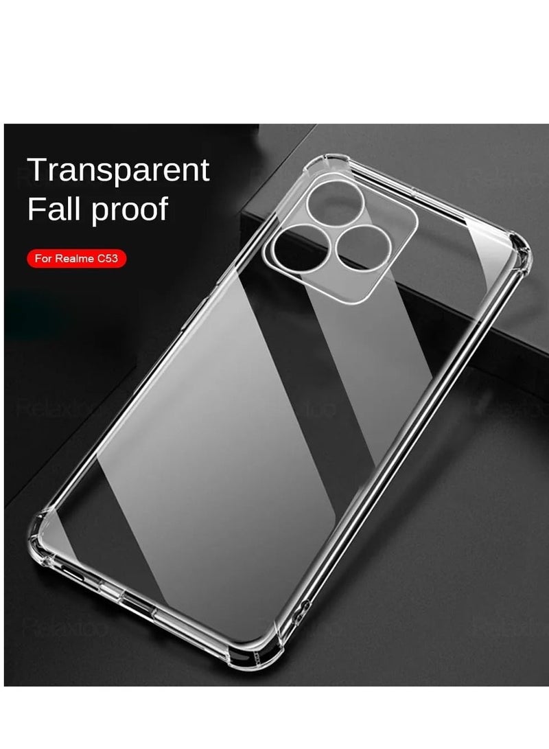 تين تك جراب شفاف بزوايا مضادة للصدمات من البولي يوريثين المقاوم للحرارة لموبايل ريلمي- Realme C53 / C53  من تين تك – شفاف - Image 4