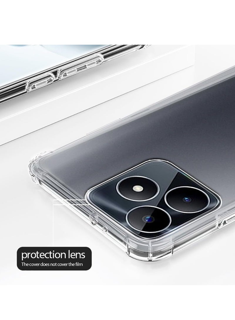 تين تك جراب شفاف بزوايا مضادة للصدمات من البولي يوريثين المقاوم للحرارة لموبايل ريلمي- Realme C53 / C53  من تين تك – شفاف - Image 5