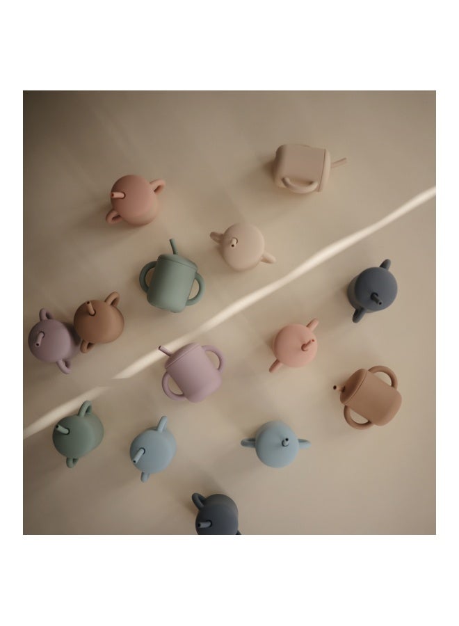 mushie Silicone Training Cup + Straw Powder Blue - Image 3