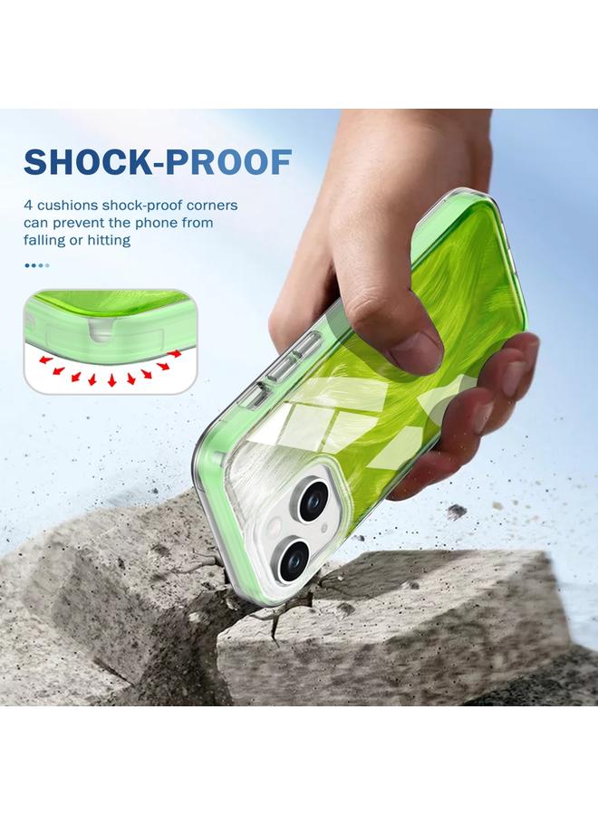 إيروريكس جراب هاتف Iphone 14 IMD Gradient Feather Pc Hybrid Tpu (أخضر) - Image 5